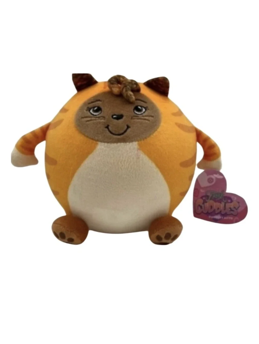 Plush Round Orange & Cream Cat Toy by (unbranded)